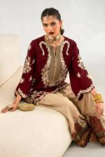 Ethnic – 2pcs Silk Embroidered With Printed Trouser – 240 - Image 2