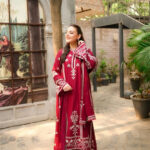 Aneela’s – 3pcs Dhanak Embroidered With Dhanak Emb Shawl