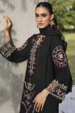 Edenrobe – 3pcs Dhanak Embroidered With Ready To Wear Dhanak Shawl – 839 - Image 4