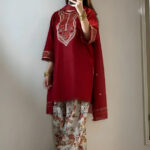 Laam – 2pcs Dhanak Emb With Karandi Printed Trouser