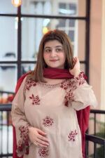 Umzay – 3pcs Dhanak Emb With Dhanak Emb Shawl – 716 - Image 6
