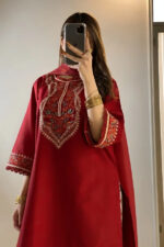 Laam – 2pcs Dhanak Emb With Karandi Printed Trouser - Image 4