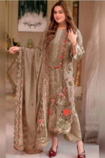 Aneela’s – 3pcs Dhanak Emb With Dhanak Emb Shawl – 609 - Image 2