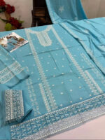 Sapphire – 3pcs Dhanak Emb With Dhanak Emb Shawl – 3133 - Image 2