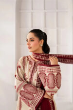 Xenia – 3pcs Dhanak Embroidered With Dhanak Emb Shawl – 3601 - Image 3