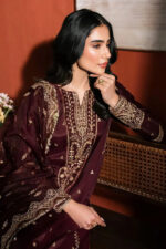 Asim Jofa – 3pcs Dhanak Embroidered With Dhanak Emb Shawl – 3200 - Image 3