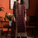 Asim Jofa – 3pcs Dhanak Embroidered With Dhanak Emb Shawl – 3200