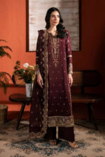 Asim Jofa – 3pcs Dhanak Embroidered With Dhanak Emb Shawl – 3200