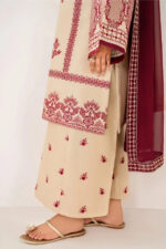 Xenia – 3pcs Dhanak Embroidered With Dhanak Emb Shawl – 3601 - Image 4
